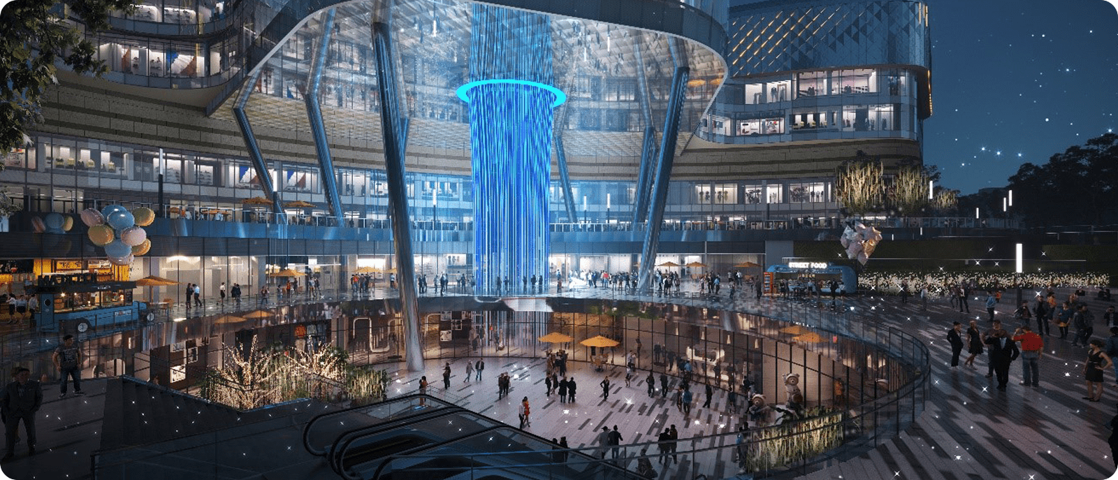 溪谷聚场”下沉广场效果图